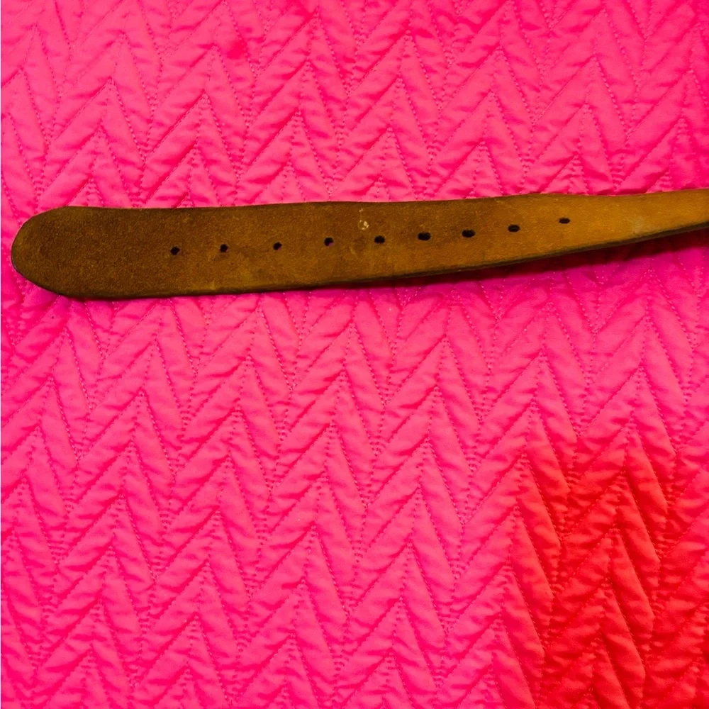 VINTAGE HANDMADE Brown Genuine Leather Belt with Buckle